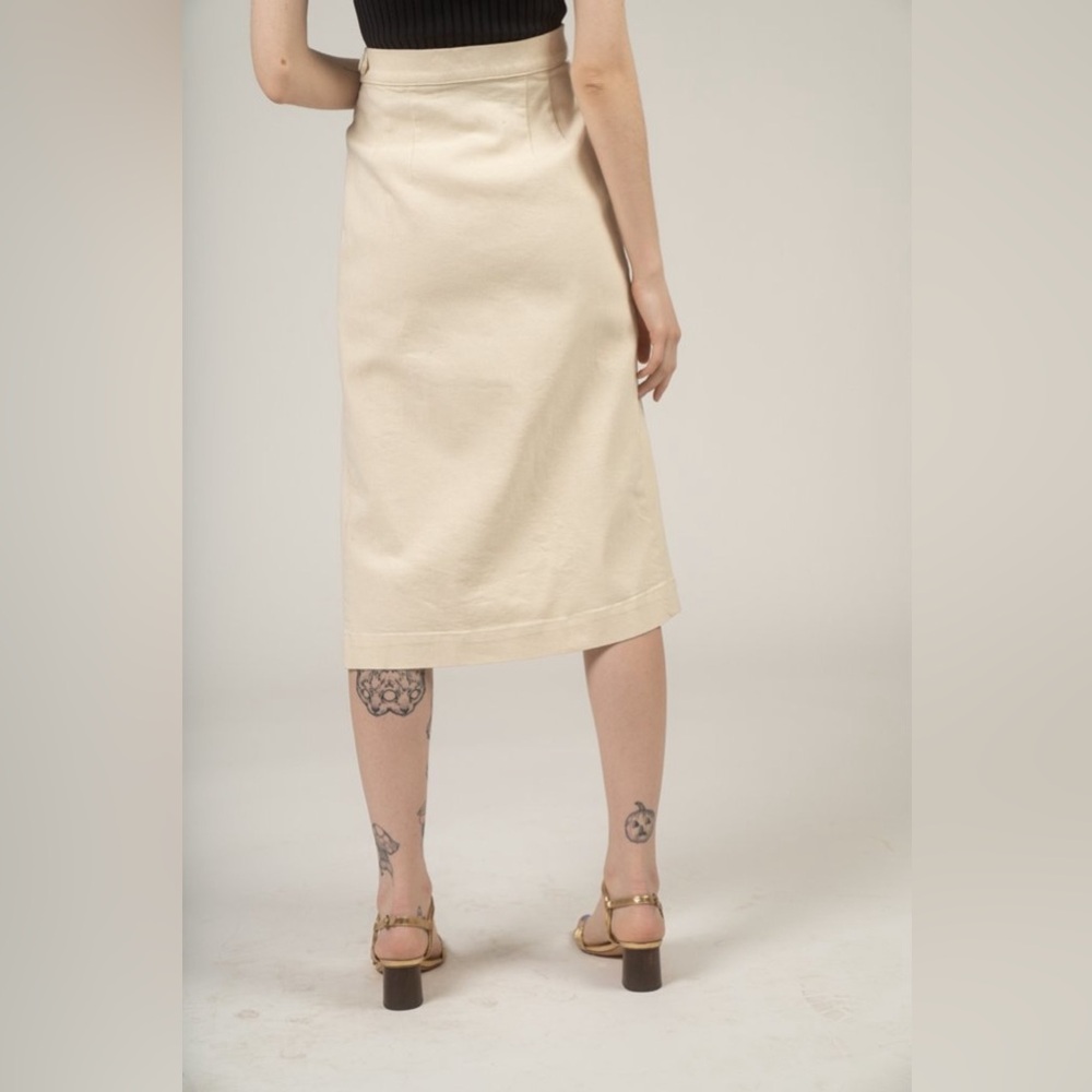 NWT Micaela Greg Natural Denim Wrap Skirt - Picture 9 of 16